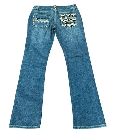 COOGI Rare NWT Vintage 29"W 31"L Low-Rise Flare Jeans Y2K Geometric Embroidery