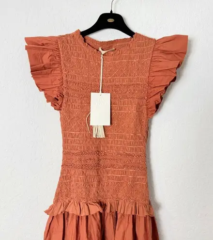 Ulla Johnson NWT  Madeline smocked flutter sleeve dress