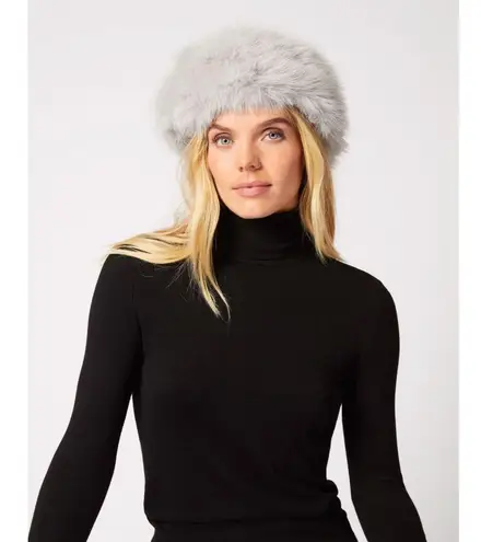 Adrienne Landau The Pill Box Hat in Light Grey One Size New Womens Faux Fur Gray
