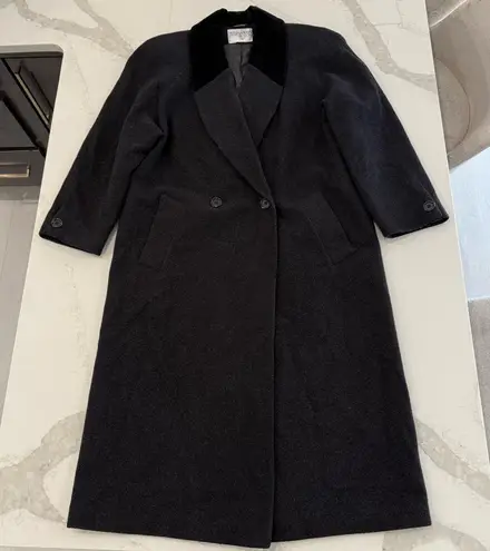 Vintage International Scene Wool Trench Coat Womens 8 MadeInRussia Charcoal Gray