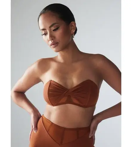 Savage x Fenty Aqua Hour Bandeau Bralette Brown Strapless Bra sz 16-18 1X
