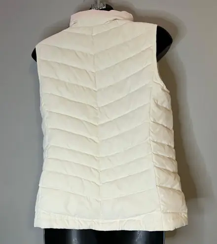 Talbots Duck Down Filled Ivory Puffer Vest Women SP Full Zip Fall