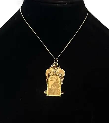 Looney Tunes Vintage Tasmanian Devil Bugs Bunny stamp pendant necklace