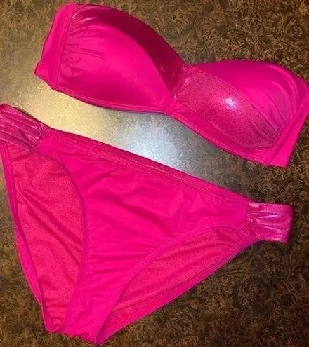 Mynah Hot Pink Sparkle Banner Bikini Size undefined