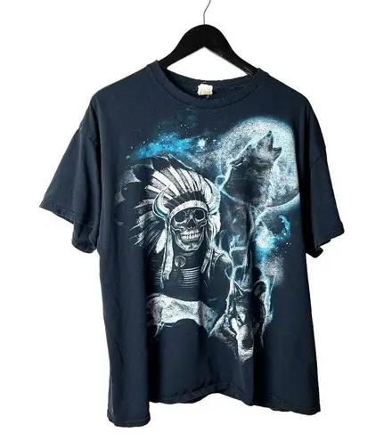 Urban Outfitters Distressed Vintage Y2K T Shirt Skeleton Mythical Creatures Black Large L Unisex