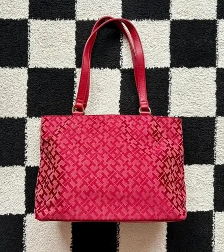 Tommy Hilfiger  Red Monogram Tote Bag