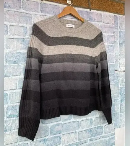 NAADAM DIP DYE STRIPED CREWNECK SWEATER XS Gray