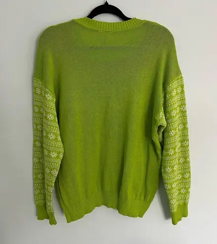 Women's Christmas The Grinch Red Blah Blah Blah Green Sweater Top XL 16