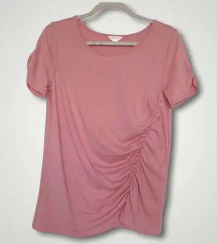 Caslon  rushed T shirt top Short Sleeve casual top pink SMALL summer