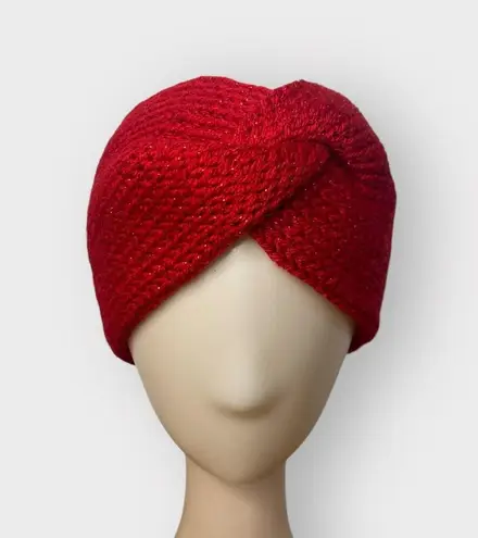 Headband Knitted Adult Women Boho Winter Handmade Band Warm Ear Warmers Turban Red