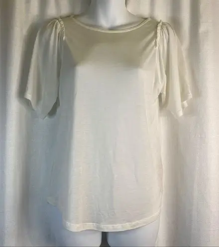 Massimo Dutti Short Sleeve TShirt Off White New XS