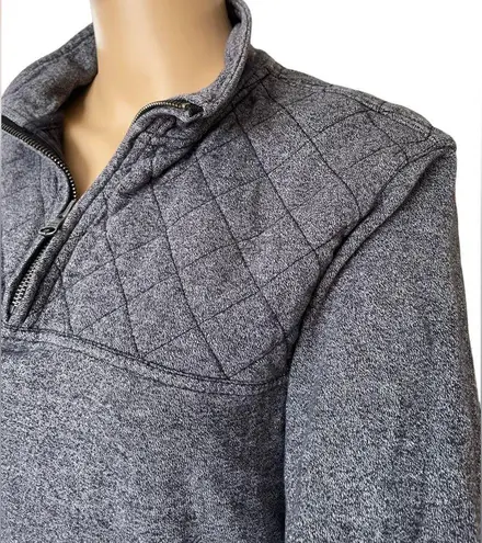 Banana Republic  Gray Quilted Zip Up Long Sleeve Pullover Casual Sweatshirt Top