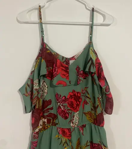 Willow + Root Floral Cold Shoulder Romper