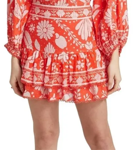 Farm Rio NWT Orange Neon Jungle Mini Skirt Size XS