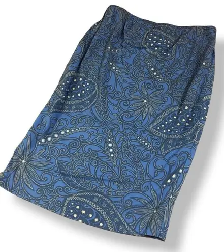 Liz Lange Womens Skirt Sz 2 Medium Large Fiona Paisley Blue White Maternity NEW