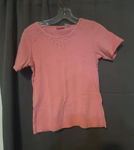 Cappagallo Pink Floral Shirt, Women's Small Tee, Pink Flower T