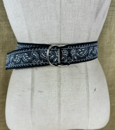 Eliza B. Womens Designer Blue Paisley Cotton Belt S