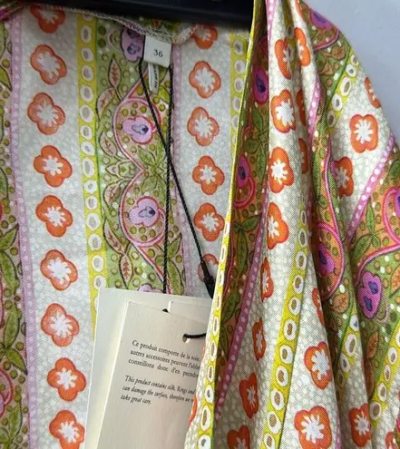 Sandro Striped Kaftan Midi Silk dress Size 36 US size 4