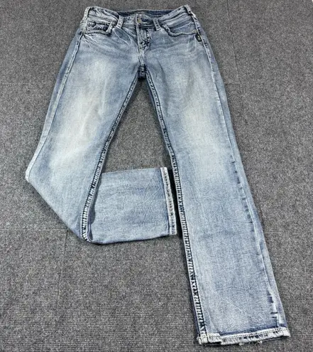 Silver Jeans Suki Mid Baby Boot Women's Blue Stretch Denim Pants Size W28/L31*