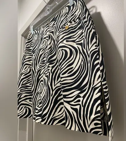 Sport Haley Black & White Zebra Printed Mini Golf Skirt Athletic Skort