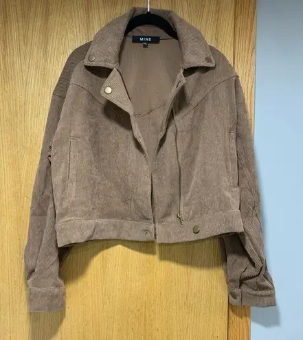 MINE Women's Brown Corduroy Moto Jacket NWOT