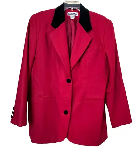 Jennifer Moore Red Wool Blazer Size 16