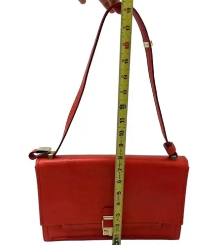 Lanvin Snakeskin Partition Shoulder Bag in Red