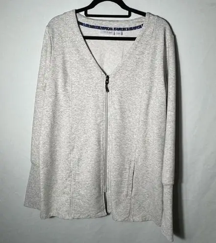 Women's Cee Bee Heather Gray Zip Cardigan with Pockets sz L Size L