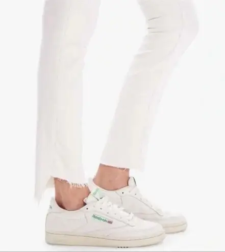 Mother • the looker ankle step fray hem jeans in cream puffs sz 30