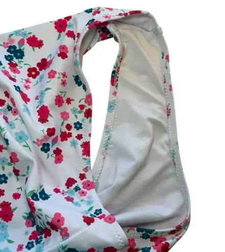 Beachsissi Swim Bikini Bottom Womens Size L White Floral Tropical Beach Vacation