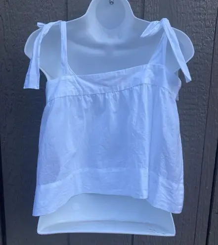 Wiggy Kit White Sleeveless Tie Strap Crop Top Blouse Women’s Size XS