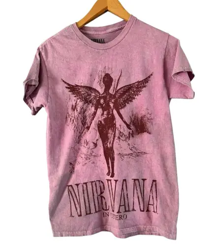 Nirvana Pink In Utero Angel Print Short Sleeve Band T-shirt Women’s Size Small
