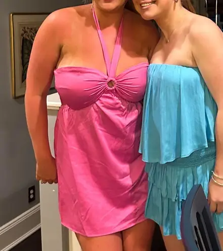 MORE TO COME Kristen Halter Mini Dress in Pink Size XL