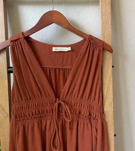 Millibon USA Millibon Boho Rust Sleeveless Peplum Tank Top Size Large