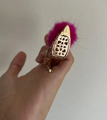 Hot Pink Heel Keychain Gold