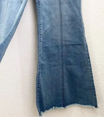 Tinseltown Hi-Rise Flare Denim Raw Hem Pull On Flare Jeans Size 11 Waist 30
