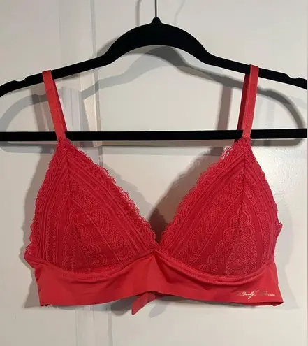 Marilyn Monroe Collection Bra Size Large Coral Red PolyestSpandex Lace Smoothing