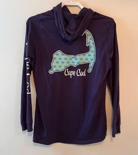 Cuffy’s The Cape Womens Hooded Long Sleeve Shirt Blue Size M
