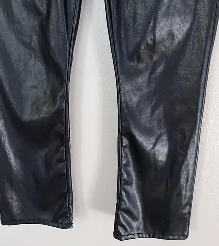 MOTHER Denim MOTHER Faux Leather The Insider Cropped Bootcut Pants Wax On Wax Off Black