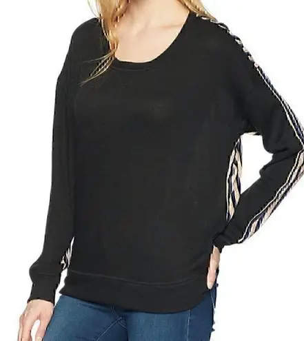 William Rast Plus Size Gray Blue White Stripe Long Sleeve Tie Back Knit Top 1X