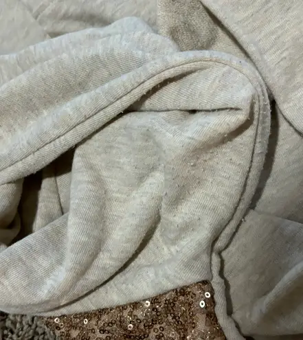 Gold/tan Sequin Zip Up Hoodie. Size Large (more Like Medium) Gold