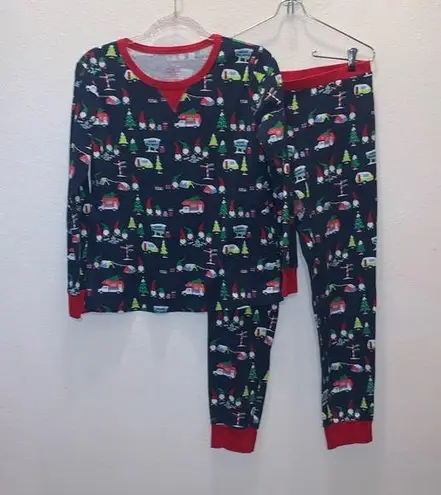 Wondershop Christmas scene long sleeve pant pajama set Blue Size M