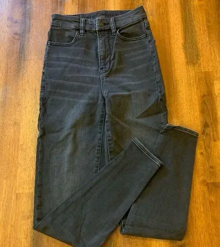 American Eagle  jeans size 00 black curvy super high rise jeggings next level