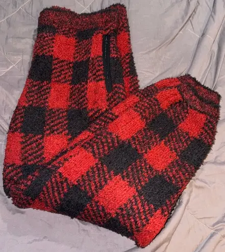 SKIMS COZY KNIT JOGGER 'BRICK BUFFALO CHECK' SIZE: L/XL