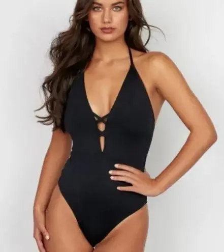 Frederick's of Hollywood NWT Sunset Strap Swimsuit Black One Piece Size 2X