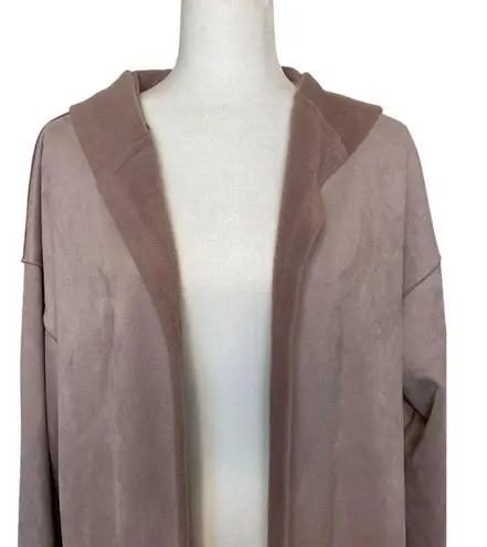 B New York Faux Suede Oversized Hooded Coat in Dusty Blush Size Medium NWT