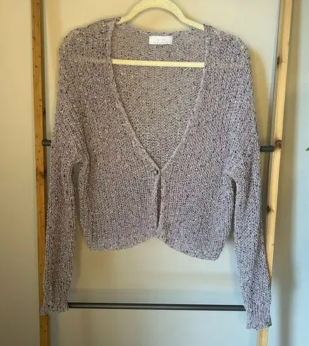 Oak + Fort  Purple Acrylic Cardigan size small