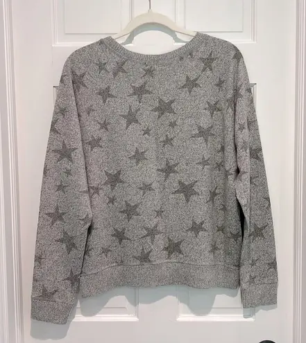 Rails Theo Sweater Melange Gray Stars Sweatshirt Top Medium Star Print Grey