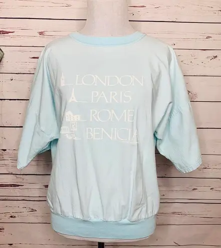 1989 Vintage Brindar Sport London, Paris, Rome Top Blue