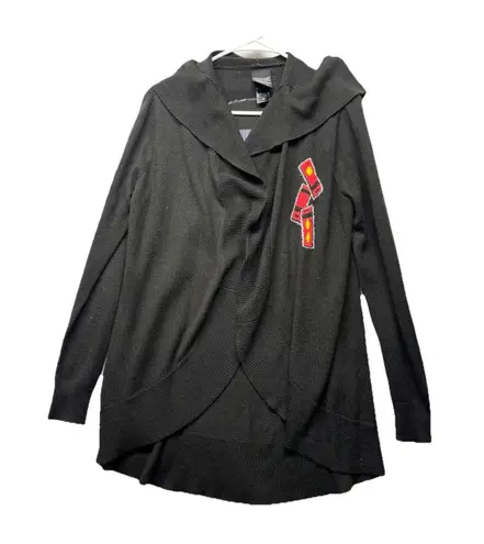 Studio Ghibli Spirited Away No Face Hooded Open Front Cardigan Size Medium Black